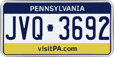 PA license plate JVQ3692