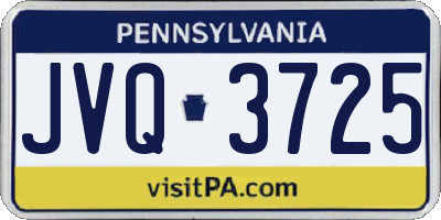 PA license plate JVQ3725
