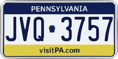 PA license plate JVQ3757