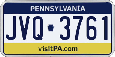 PA license plate JVQ3761