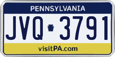 PA license plate JVQ3791