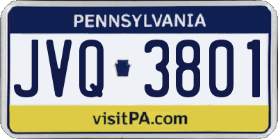 PA license plate JVQ3801