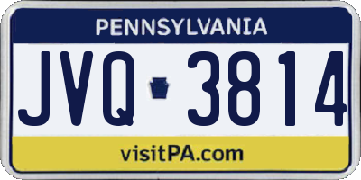 PA license plate JVQ3814