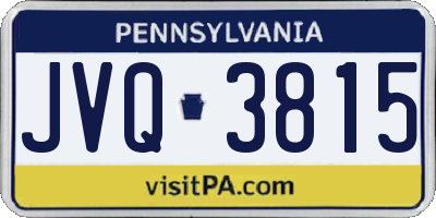 PA license plate JVQ3815
