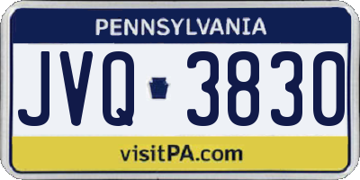 PA license plate JVQ3830