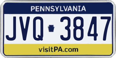 PA license plate JVQ3847