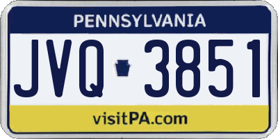 PA license plate JVQ3851
