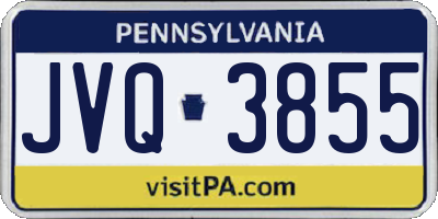 PA license plate JVQ3855