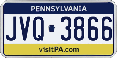 PA license plate JVQ3866