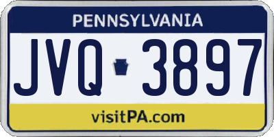 PA license plate JVQ3897