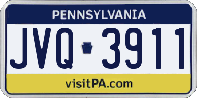 PA license plate JVQ3911