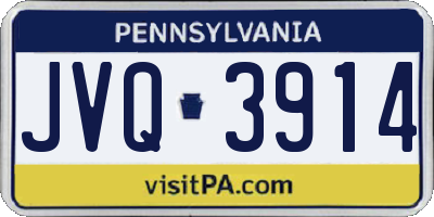 PA license plate JVQ3914
