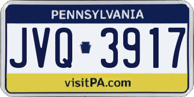 PA license plate JVQ3917