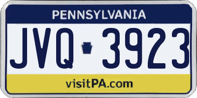 PA license plate JVQ3923
