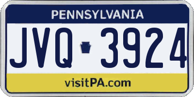 PA license plate JVQ3924