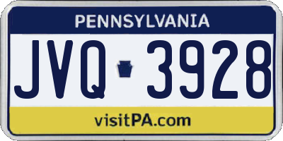 PA license plate JVQ3928