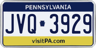 PA license plate JVQ3929