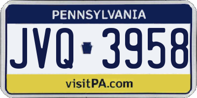 PA license plate JVQ3958