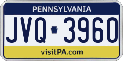 PA license plate JVQ3960