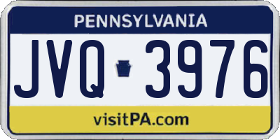 PA license plate JVQ3976