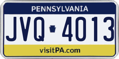 PA license plate JVQ4013