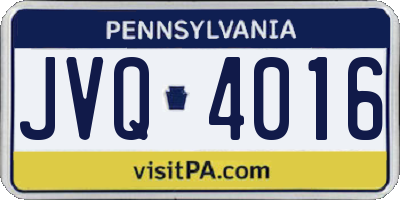 PA license plate JVQ4016