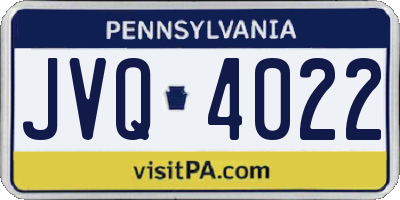 PA license plate JVQ4022