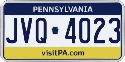 PA license plate JVQ4023