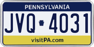 PA license plate JVQ4031