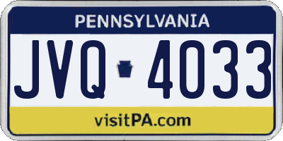 PA license plate JVQ4033