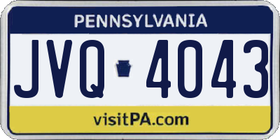 PA license plate JVQ4043