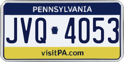 PA license plate JVQ4053