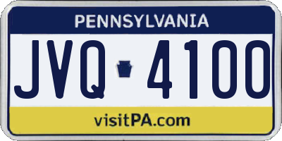 PA license plate JVQ4100