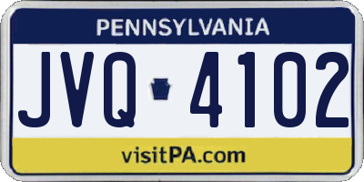 PA license plate JVQ4102