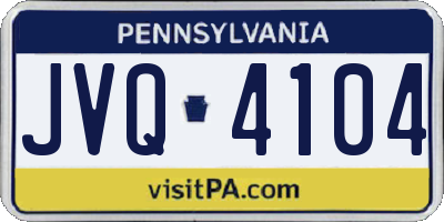 PA license plate JVQ4104