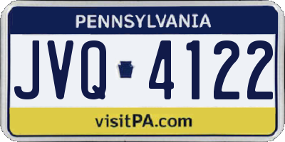 PA license plate JVQ4122