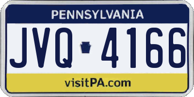 PA license plate JVQ4166