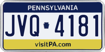 PA license plate JVQ4181