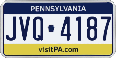 PA license plate JVQ4187