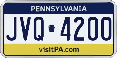 PA license plate JVQ4200