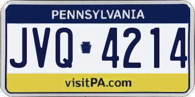PA license plate JVQ4214