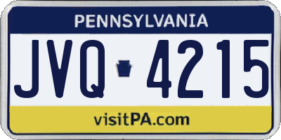 PA license plate JVQ4215