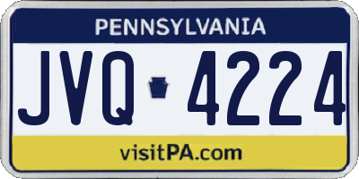 PA license plate JVQ4224