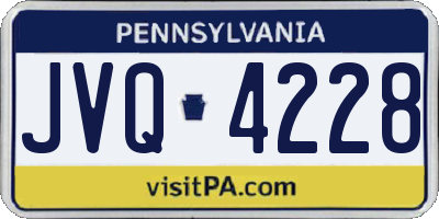 PA license plate JVQ4228