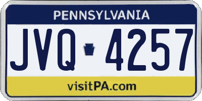 PA license plate JVQ4257