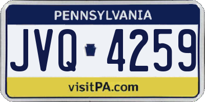 PA license plate JVQ4259
