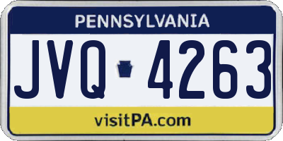 PA license plate JVQ4263