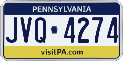 PA license plate JVQ4274