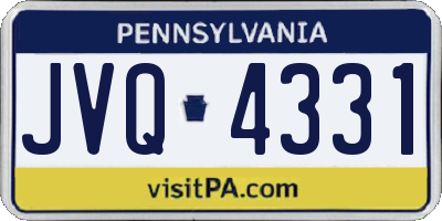 PA license plate JVQ4331