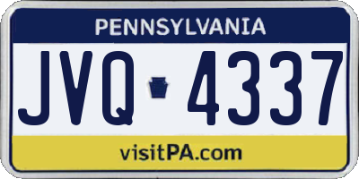 PA license plate JVQ4337